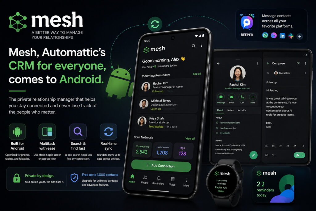 Mesh Brings Its Personal CRM to Android
